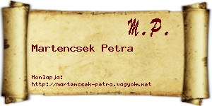 Martencsek Petra névjegykártya